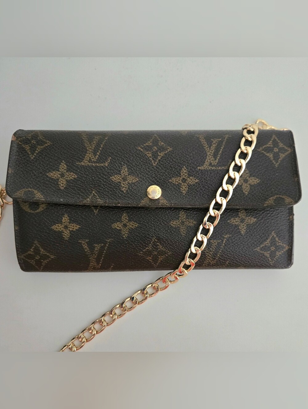Authentic LOUIS VUITTON LV Monogram Conversion Long Wallet WOC Crossbody Bag